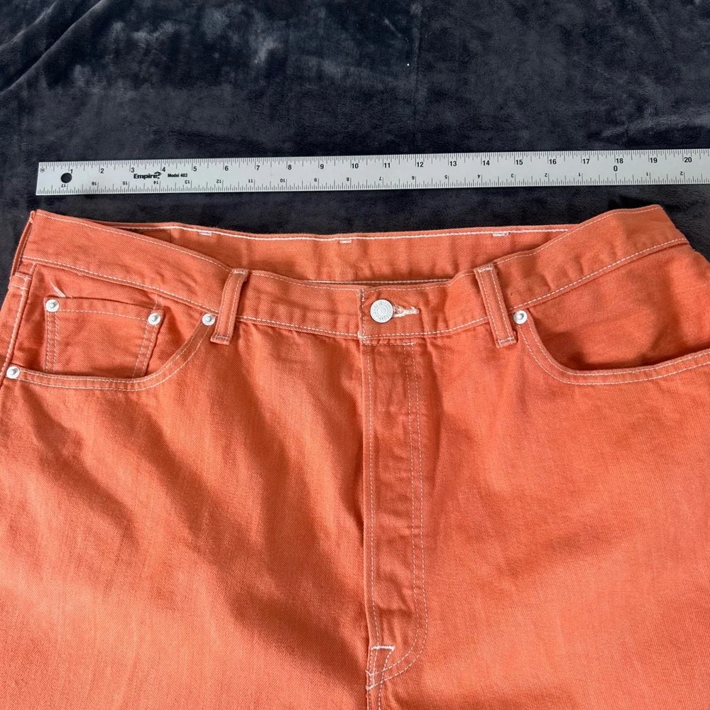 Levi's 501 Original Fit Jeans Mens 42x32 Orange Button Fly